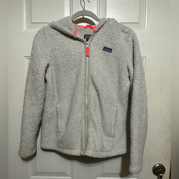 Patagonia Other - Kids PATAGONIA‎ Full Zip Off- White Fleece Jacket GIRLS XXL (16-18) Hooded